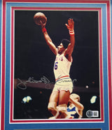 Julius "Dr. J" Erving Autographed Framed 8x10 Photo Philadelphia 76ers Beckett BAS #BS12758
