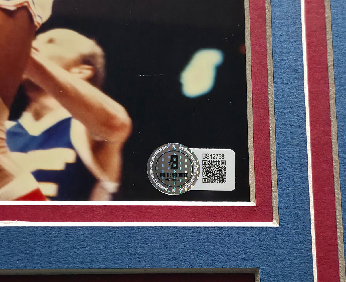 Julius "Dr. J" Erving Autographed Framed 8x10 Photo Philadelphia 76ers Beckett BAS #BS12758