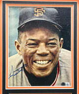 Willie Mays Autographed Framed 8x11.5 Magazine Page Photo San Francisco Giants Beckett BAS #AE16560