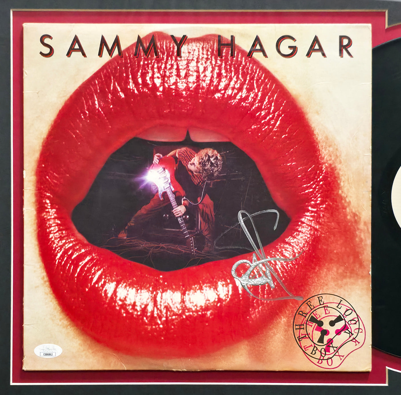 Sammy Hagar Autographed Framed 12x12 Three Lock Box Vinyl JSA #CE86862