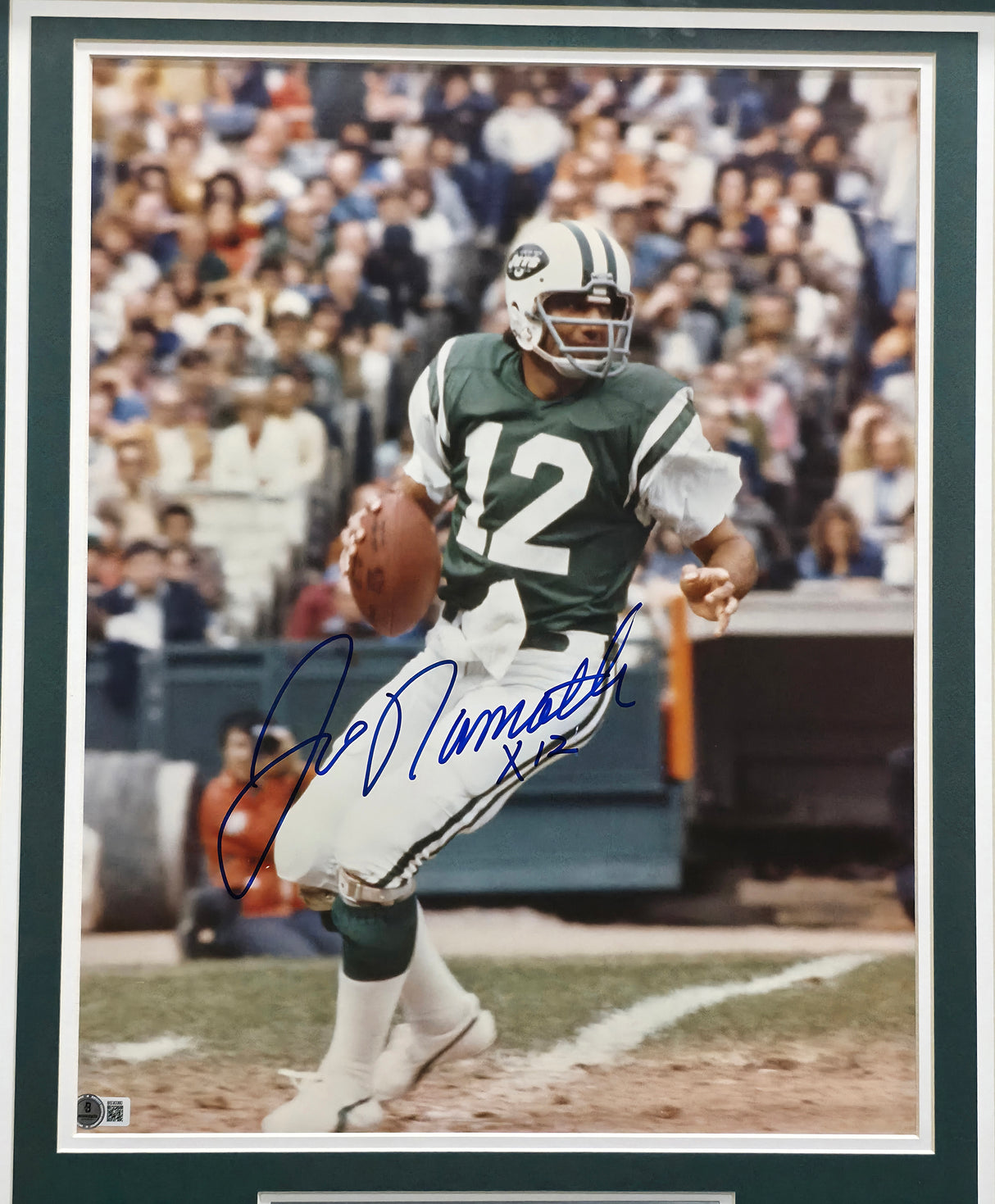 Joe Namath Autographed Framed 16x20 Photo New York Jets "x12" Beckett BAS QR #BS30380