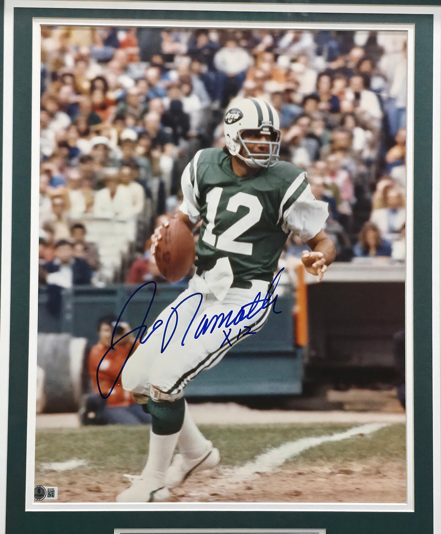 Joe Namath Autographed Framed 16x20 Photo New York Jets "x12" Beckett BAS QR #BS30380