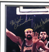 Wilt Chamberlain, Kareem Abdul-Jabbar & Oscar Robertson Autographed Framed 16x20 Photo Auto Grade Gem Mint 10 Beckett BAS #AE16662