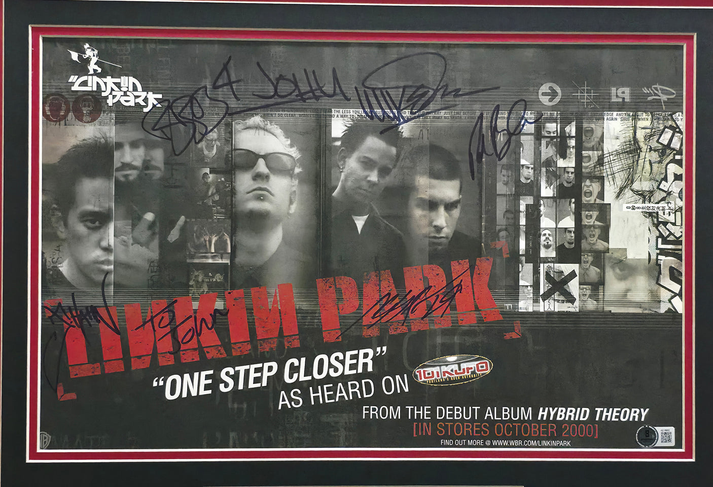 Linkin Park Autographed Framed 11x17 Photo "To John" With 5 Signatures Including Chester Bennington & Mike Shinoda Beckett BAS #AE16682