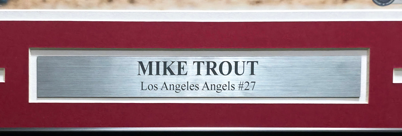 Mike Trout Autographed Framed 11x12 Photo Los Angeles Angels Beckett BAS #AE16564