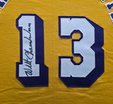Los Angeles Lakers Wilt Chamberlain Autographed Framed Gold Jersey JSA #ZZ42005