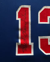 Philadelphia 76ers Wilt Chamberlain Autographed Framed Blue Jersey JSA #ZZ13989