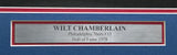Philadelphia 76ers Wilt Chamberlain Autographed Framed Blue Jersey JSA #ZZ13989
