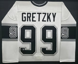 Los Angeles Kings Wayne Gretzky Autographed Framed White Jersey Beckett BAS #AE16695