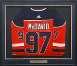 Edmonton Oilers Connor McDavid Autographed Framed Orange Adidas Jersey Beckett BAS QR #AE02766