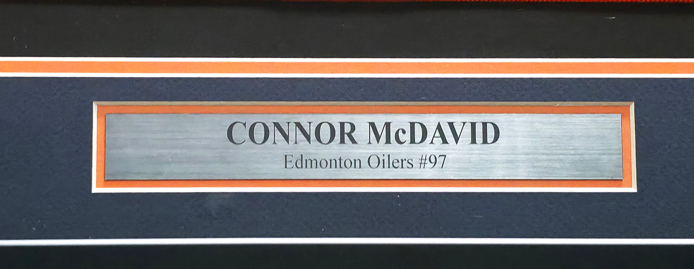Edmonton Oilers Connor McDavid Autographed Framed Orange Adidas Jersey Beckett BAS QR #AE02766