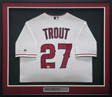 Los Angeles Angels Mike Trout Autographed Framed White Majestic Jersey JSA #XX12789