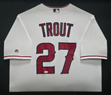 Los Angeles Angels Mike Trout Autographed Framed White Majestic Jersey JSA #XX12789