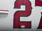 Los Angeles Angels Mike Trout Autographed Framed White Majestic Jersey JSA #XX12789