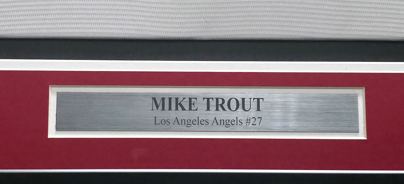 Los Angeles Angels Mike Trout Autographed Framed White Majestic Jersey JSA #XX12789