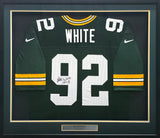Green Bay Packers Reggie White Autographed Framed Green Nike Jersey Beckett BAS #AE19732