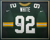 Green Bay Packers Reggie White Autographed Framed Green Nike Jersey Beckett BAS #AE19732