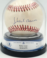 Hank Aaron Autographed Official NL Baseball Atlanta Braves Auto Grade Mint 9 Beckett BAS #18630570