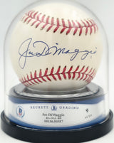 Joe DiMaggio Autographed Official AL Baseball New York Yankees Auto Grade Mint 9 Beckett BAS #18630587