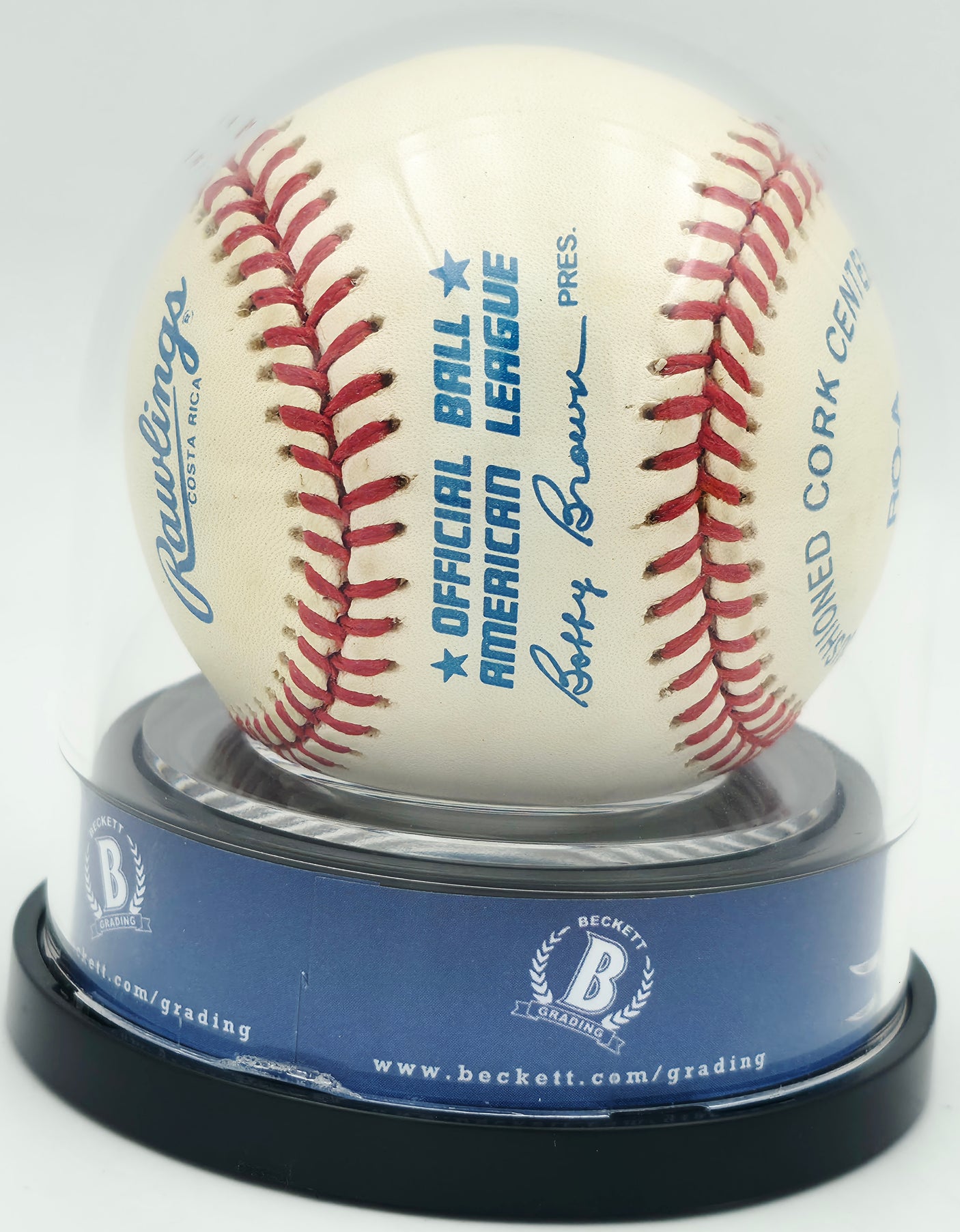 Joe DiMaggio Autographed Official AL Baseball New York Yankees Auto Grade Mint 9 Beckett BAS #18630587