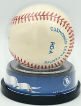 Joe DiMaggio Autographed Official AL Baseball New York Yankees Auto Grade Near Mint/Mint 8 Beckett BAS #18630413