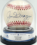 Joe DiMaggio Autographed Official AL Baseball New York Yankees Auto Grade Near Mint/Mint 8 Beckett BAS #18630461
