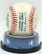 Joe DiMaggio Autographed Official AL Baseball New York Yankees Auto Grade Near Mint/Mint 8 Beckett BAS #18630461