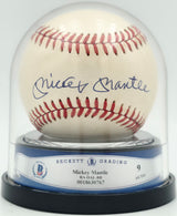 Mickey Mantle Autographed Official AL Baseball New York Yankees Auto Grade Mint 9 Beckett BAS #18630767