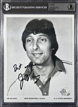 Jim Valvano Autographed 8x10 Photo NC State Auto Grade Gem Mint 10 "Best Wishes" Beckett BAS #18630342