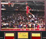 Michael Jordan Autographed Framed Cut Signature Collage With Game Used Floor Pieces & Poster Chicago Bulls "My Very Best" Beckett BAS #AE49191
