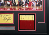 Michael Jordan Autographed Framed Cut Signature Collage With Game Used Floor Pieces & Poster Chicago Bulls "My Very Best" Beckett BAS #AE49191