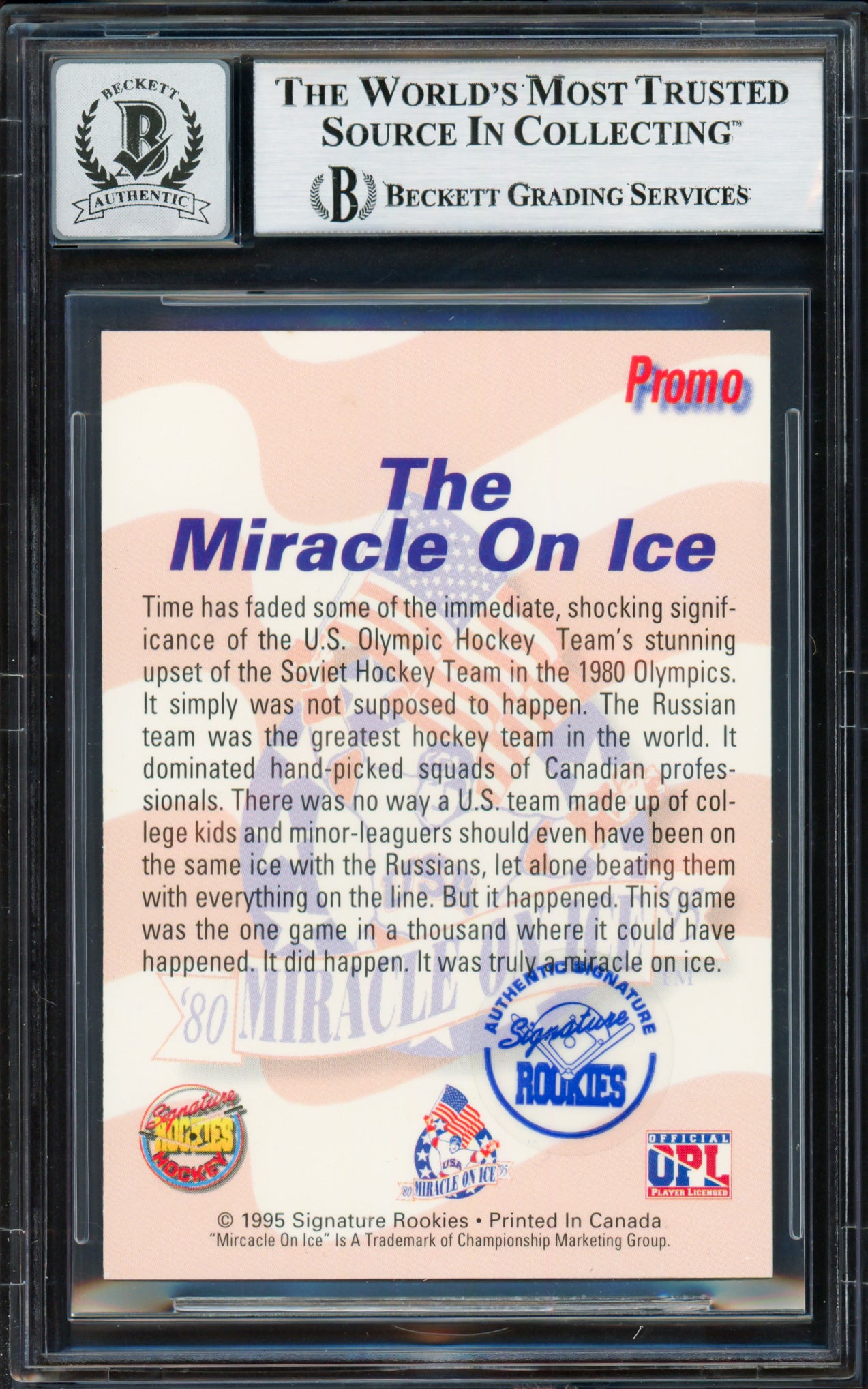 Herb Brooks Autographed 1995 Signature Rookies Card 1980 Team USA Auto Grade Gem Mint 10 Beckett BAS #18629820