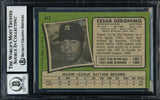Cesar Geronimo Autographed 1971 Topps Rookie Card #447 Houston Astros Auto Grade Gem Mint 10 Beckett BAS #18629941