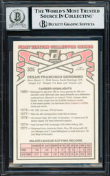 Cesar Geronimo Autographed 1981 Donruss Card #305 Cincinnati Reds Auto Grade Gem Mint 10 Beckett BAS #18629702