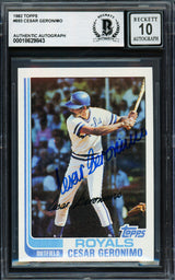 Cesar Geronimo Autographed 1982 Topps Card #693 Kansas City Royals Auto Grade Gem Mint 10 Beckett BAS #18629843