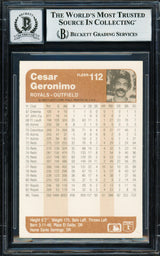 Cesar Geronimo Autographed 1983 Fleer Card #112 Kansas City Royals Auto Grade Gem Mint 10 Beckett BAS #18629583