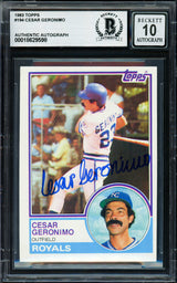 Cesar Geronimo Autographed 1983 Topps Card #194 Kansas City Royals Auto Grade Gem Mint 10 Beckett BAS #18629598