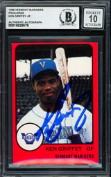 Ken Griffey Jr. Autographed 1988 Procards Rookie Card Vermont Mariners Auto Grade Gem Mint 10 Beckett BAS #18629576