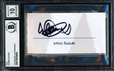 Ichiro Suzuki Autographed 2x3.5 Cut Signature Seattle Mariners Auto Grade Gem Mint 10 Beckett BAS #18629889