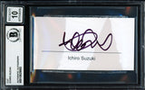 Ichiro Suzuki Autographed 2x3.5 Cut Signature Seattle Mariners Auto Grade Gem Mint 10 Beckett BAS #18629892