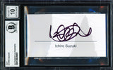 Ichiro Suzuki Autographed 2x3.5 Cut Signature Seattle Mariners Auto Grade Gem Mint 10 Beckett BAS #18629891