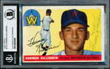 Harmon Killebrew Autographed 1955 Topps Rookie Card #124 Washington Nationals Beckett BAS #18425305