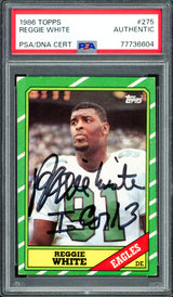Reggie White Autographed 1986 Topps Rookie Card #275 Philadelphia Eagles PSA/DNA #77736604