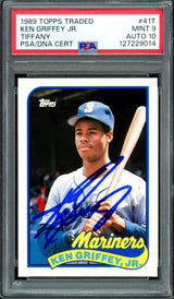 Ken Griffey Jr. Autographed 1989 Topps Traded Tiffany Rookie Card #41T Seattle Mariners PSA 9 Auto Grade Gem Mint 10 PSA/DNA #127229014
