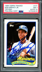 Ken Griffey Jr. Autographed 1989 Topps Traded Tiffany Rookie Card #41T Seattle Mariners PSA 7 Auto Grade Gem Mint 10 PSA/DNA #127229010