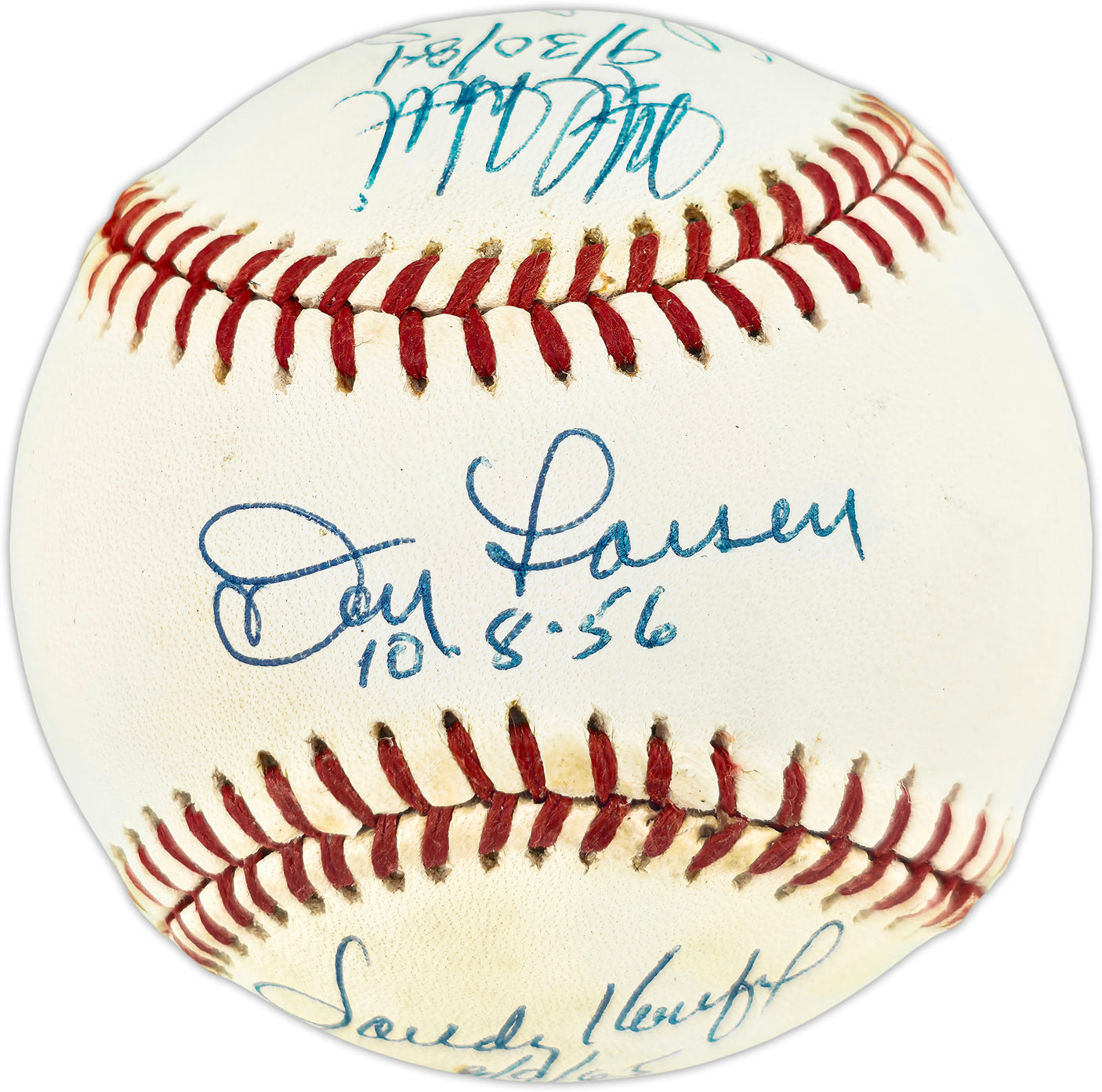 Perfect Game Pitchers Autographed Official AL Baseball With 7 Signatures Including Sandy Koufax Beckett BAS QR #AE50755