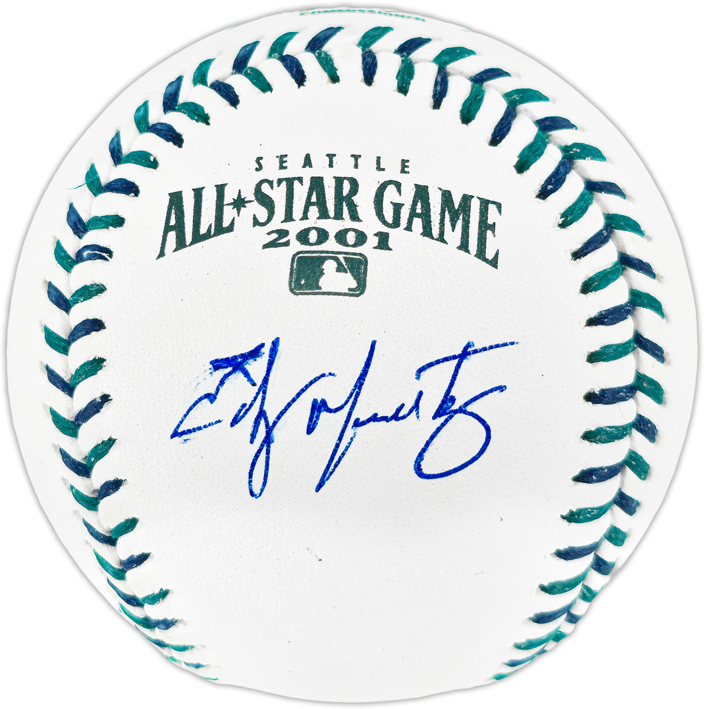 Edgar Martinez Autographed Official 2001 All Star Logo Game Baseball Seattle Mariners Beckett BAS Witness #3W164027