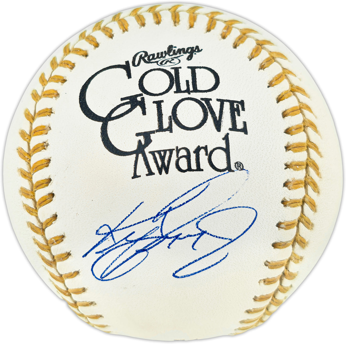 Ken Griffey Jr. Autographed Official Gold Glove Award Logo Baseball Seattle Mariners Beckett BAS Witness #3W342024