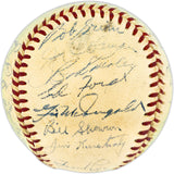 1955 New York Yankees Autographed Official Harridge AL Baseball With 30 Signatures Including Mickey Mantle Beckett BAS QR #AE33059