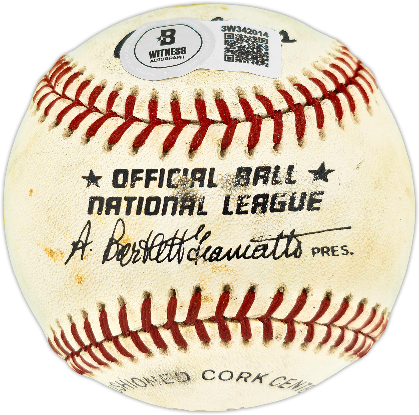 Ken Griffey Jr. Autographed Official NL Baseball Cincinnati Reds Beckett BAS Witness #3W342014